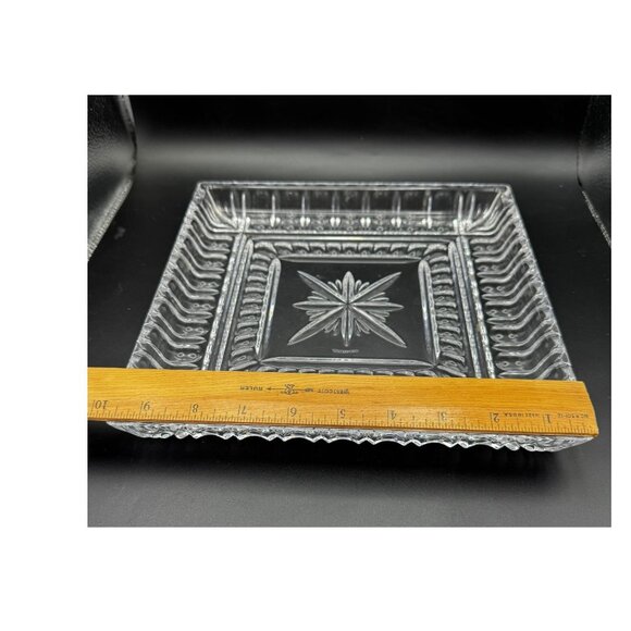 Vintage Waterford Crystal O'Connell Star Cut Square Vide Poche Tray Platter 10" - Picture 8 of 9